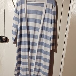 Talbots Blue and White Knit Sweater